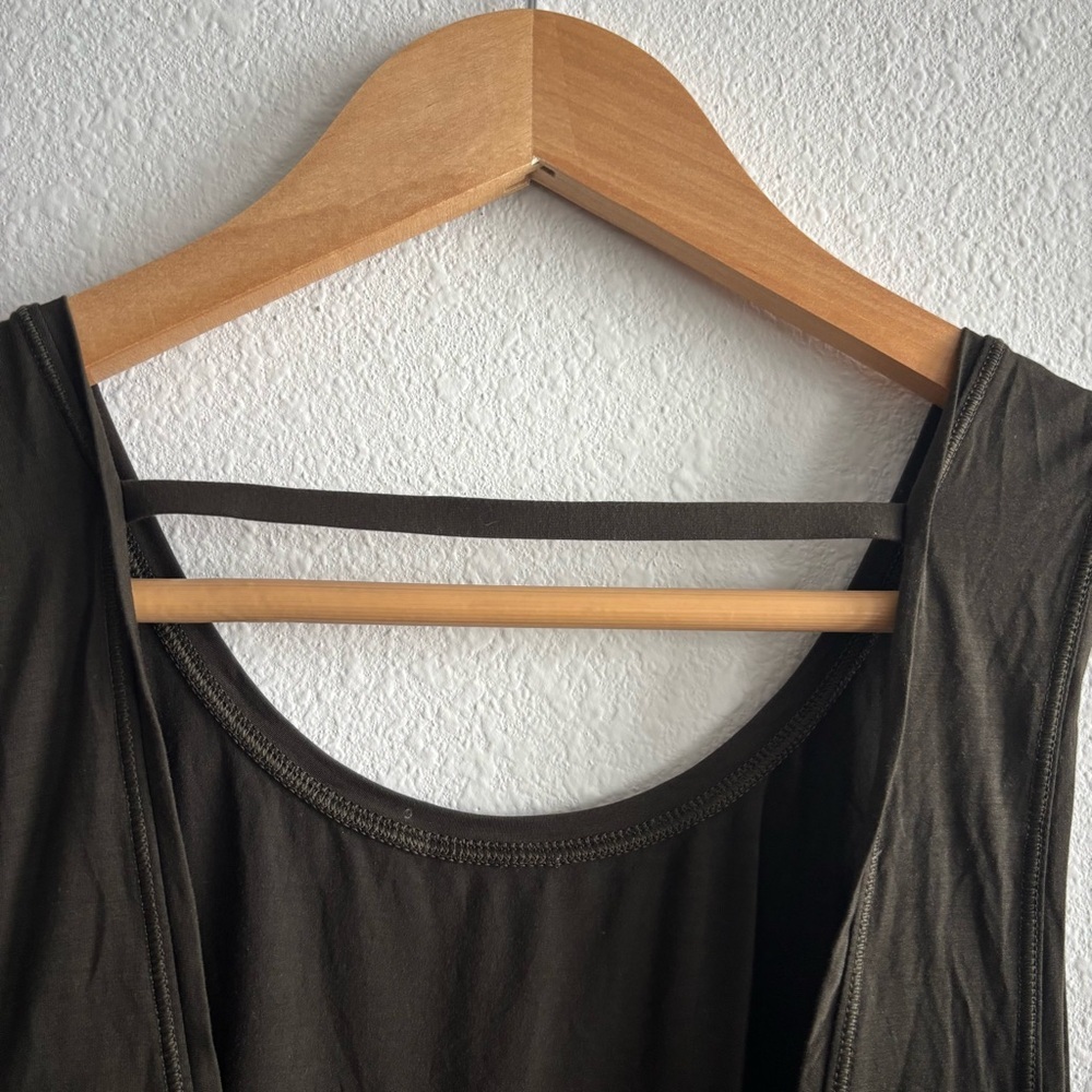 Lululemon Athletica Dark Olive Green Twisted Back Tank Top - Picture 7 of 8